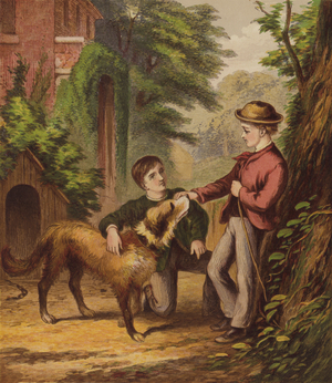 The Little Dog Trusty (colour litho)