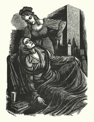 Illustration for Wuthering Heights by Emily Bronte (engraving)