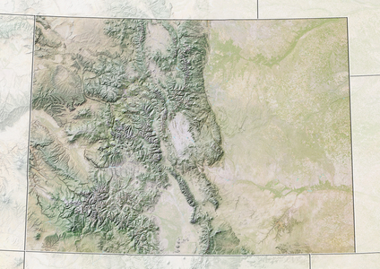 State of Colorado, United States, Relief Map