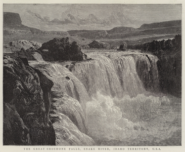 The Great Shoshone Falls, Snake River, Idaho Territory, USA (engraving)