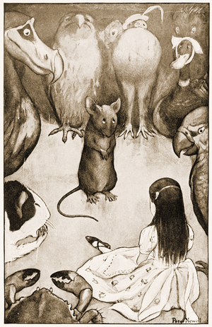 "'Mine is a long and sad tale', said the Mouse", illustration for Lewis Carroll's Alice's Adventures in Wonderland, 1901 (litho)