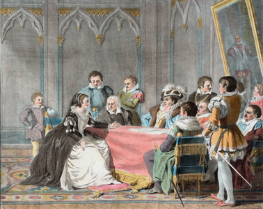 Margaret of Valois at the Spanish Court, 1787 (engraving)
