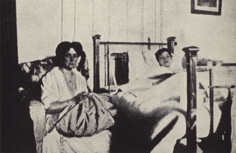 The Tsaritsa by the Sick-Bed of the Tsesarevich (b/w photo)