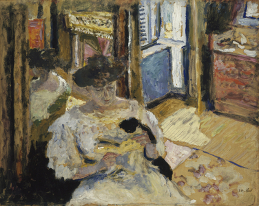 The Dressing-Room, Madame Hessel Reading at Amfréville, 1906 (oil and tempera on cardboard)