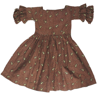 United States, 19th Century, Young girl's cotton print dress circa 1850-60s