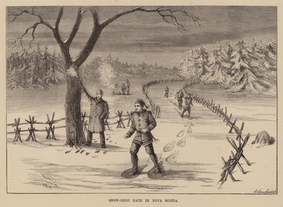 Snow-shoe race in Nova Scotia (engraving)