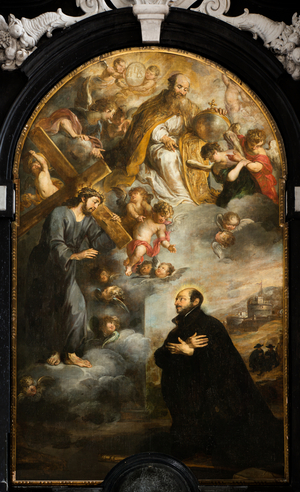 Parish church (Parochiekerk Sint-Walburga). Interior. Painting. Vision of Ignacius. P Cassiers.