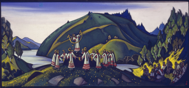 Decor for the ballet "The Rite of Spring" by Igor Stravinsky, 1945 (tempera on canvas)