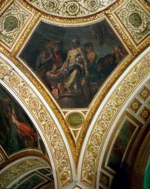 Frescos from the spandrels of the main hallof the Assemblee nationale, Paris: Seneca cuts his veins (fresco)