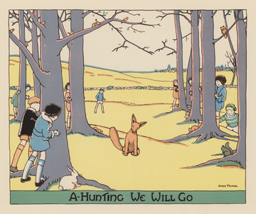 A-Hunting We Will Go (colour litho)