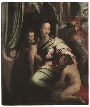 The Madonna and Child with the young Saint John the Baptist and Saint Elizabeth (oil on panel)
