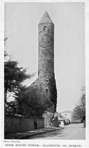 Irish Round Tower, Glasnevin, Co. Dublin (b/w photo)