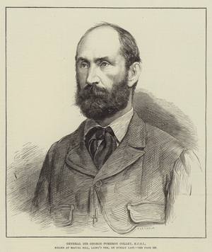 General Sir George Pomeroy Colley, KCSI, killed at Majuba Hill, Laing's Nek, on Sunday Last (engraving)