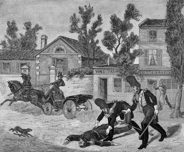 Death of Duke Ferdinand Philippe d'Orleans, 1843 (Engraving)