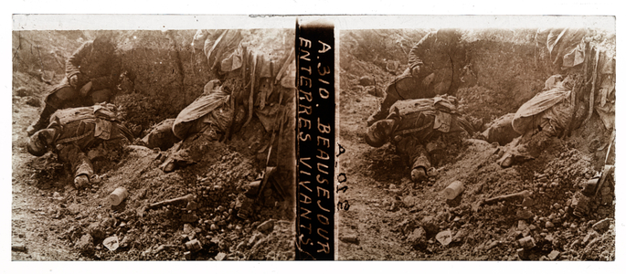 Buried alive, Beauséjour (b/w photo)