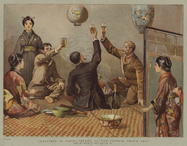 Christmas in Japan, "Here's to the Friends that's Awa" (chromolitho)