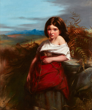 A Fern Gatherer (oil on canvas)