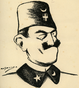 Victor Emmanuel III of Savoy 1(869-1947) King of Italy from 1900 to 1946 Drawing by Musacckio on cover of the magazine Les Hommes du Jour in 1911 (drawing)