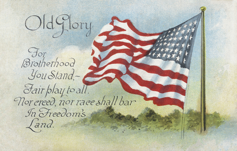Old Glory, the Stars and Stripes (colour litho)