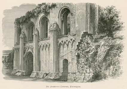 Glastonbury Abbey, St Joseph's Chapel, Exterior (engraving)