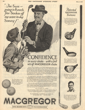 MacGregor Golf Balls Magazine, advert, USA, 1920s