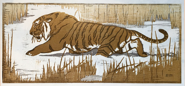 Tiger, 1956 (linocut)