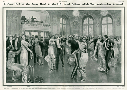 Savoy Hotel Ballrooms, Magazine Plate, UK, 1910s