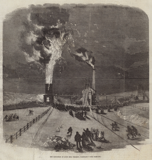 The Explosion at Lund Hill Colliery, Barnsley (engraving)