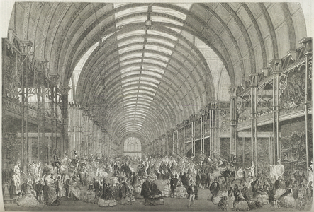 An exhibition hall- people attending an exhibition