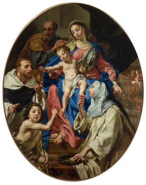 Our Lady of the Rosary and Saints, 18th century (oil on canvas)