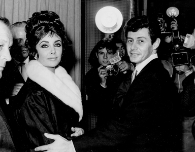 Elizabeth Taylor, Eddie Fisher, Rome 1962 (b/w photo)