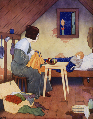 Illustration for The Happy Prince by Oscar Wilde (colour litho)