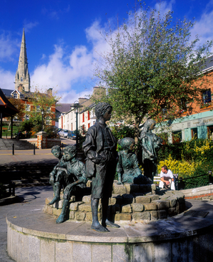 Letterkenny, Co Donegal, Ireland; Sculpture Depicting A Hiring Fair (photo)