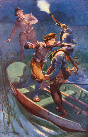 A fight with a Spaniard (colour litho)