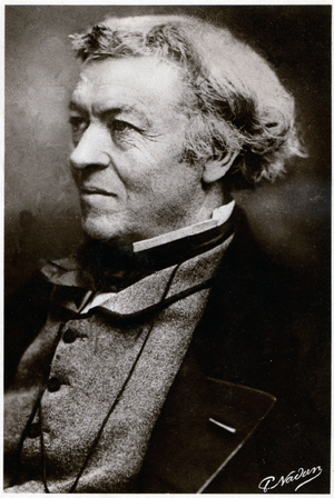 Art. The french painter Jean Baptiste Corot in c.1854 (b/w photo)