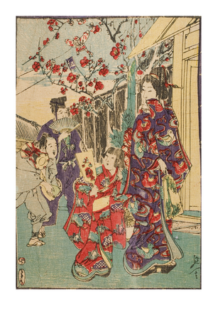 A woman and child attend a spring festival, Child's Day, c.1885-1895 (woodblock on paper)
