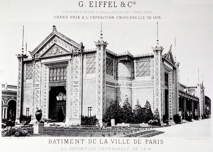 Building of the City of Paris by Eiffel, 1878 (print)