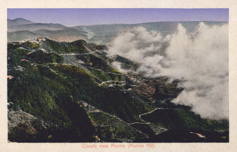 Cloudy view, Murree Hill, India (now Pakistan) (colour photo)
