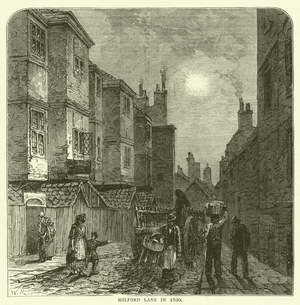 Milford Lane in 1820 (engraving)