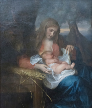 Virgin of the straw, 17th century (oil on canvas)