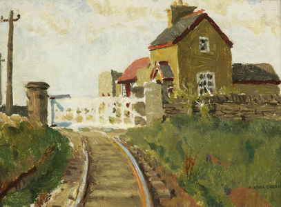 The Little Railway Station, c.1948 (oil on board)