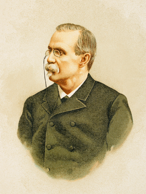 Antonio Cánovas del Castillo (1828-1897). Spanish politician and historian, portrait, 1894 (colour litho)