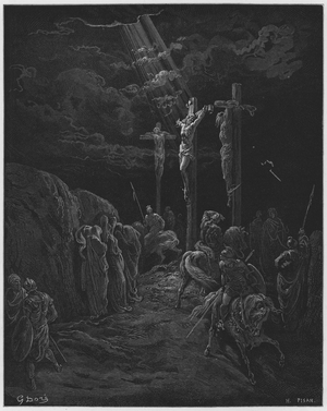 Gustave Dore Bible: The death of Christ (engraving)