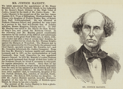 Mr Justice Manisty (engraving)