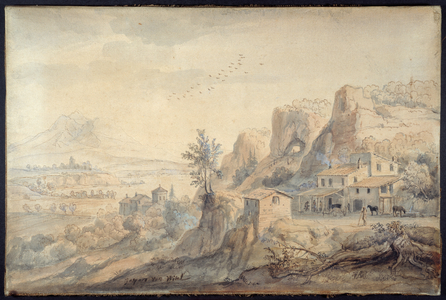 Mountainous landscape, late 17th-early 18th century (pen & brown ink with wash on paper)