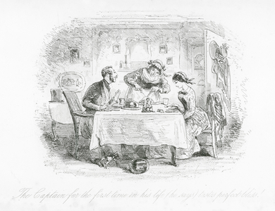 London streets: The Captain, for the First Time in his Life, he says, Tastes Perfect Bliss (engraving)