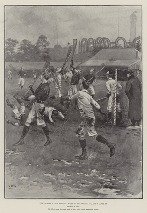The Lacrosse Match, North v South, at the Crystal Palace on 13 April (litho)