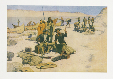 Lewis and Clark, from Colliers Magazine, pub. 1906 (colour litho)