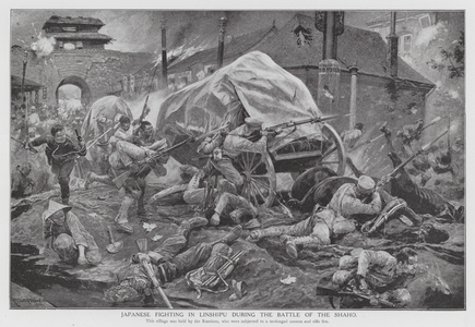 Battle of Shaho, Russo-Japanese War, 1904 (litho)