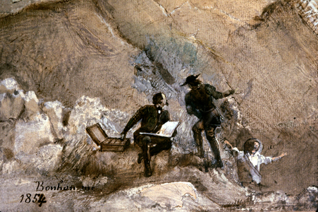 Ignace Francois Bonhomme painting outdoors, 1854 (painting)